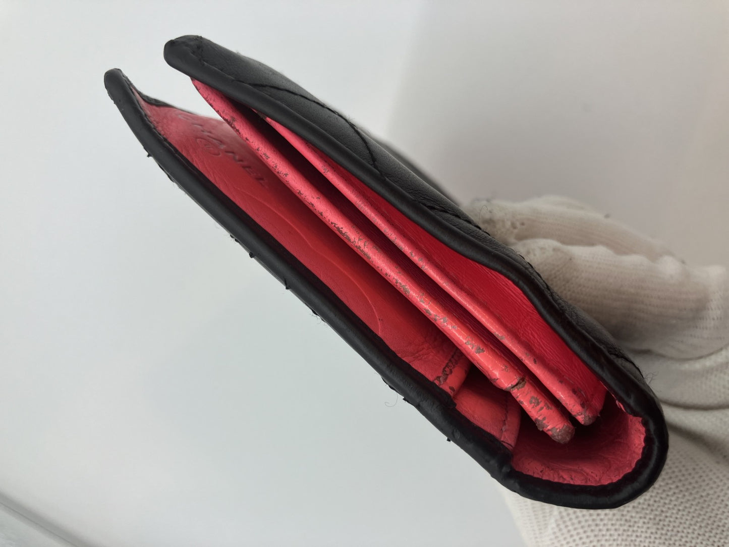 Chanel Cambon Line Leather Bifold Long Wallet Black Coco Mark with Hologram Sticker 12-Series