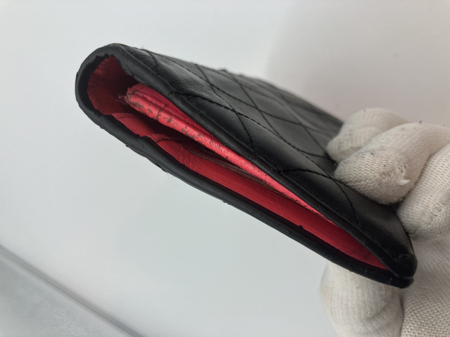 Chanel Cambon Line Leather Bifold Long Wallet Black Coco Mark with Hologram Sticker 12-Series