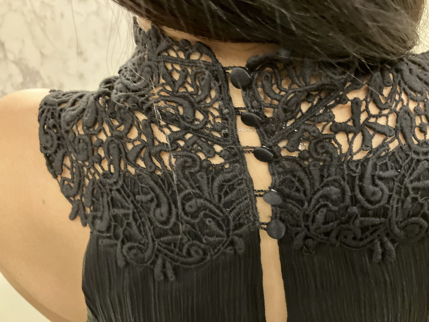 SCOT CLUB One-piece dress, black, lace-switched, pleated, 100% silk, retail price 25,000 yen, size 9, , formal, in good condition