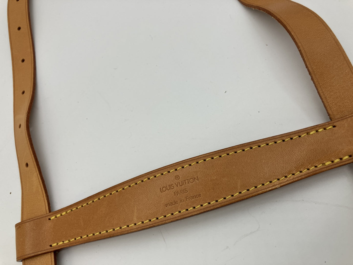 LOUIS VUITTON Leather Strap Natural Vachetta Bag Holder Strap 62cm Made in France