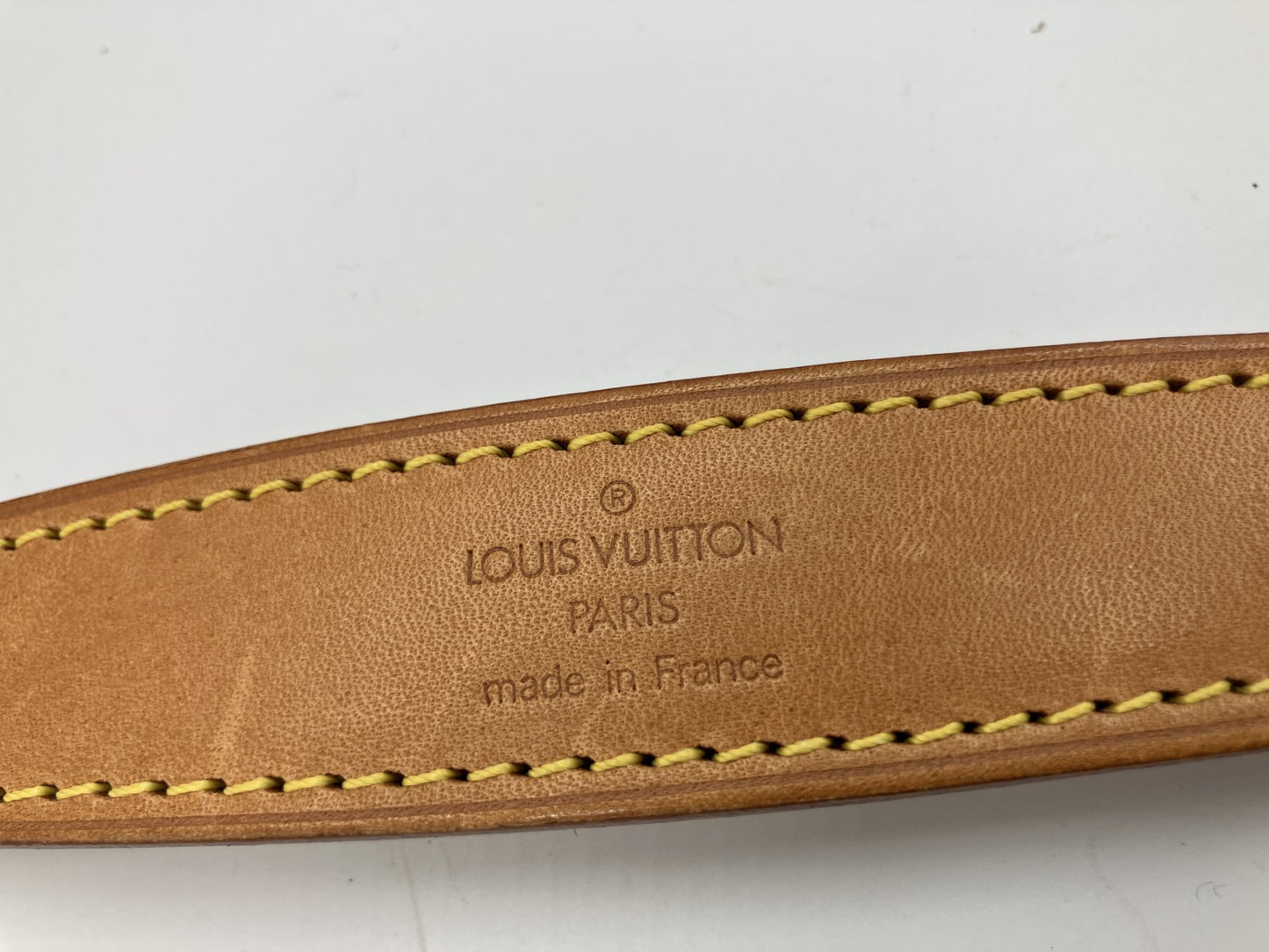 LOUIS VUITTON Leather Strap Natural Vachetta Bag Holder Strap 62cm Made in France