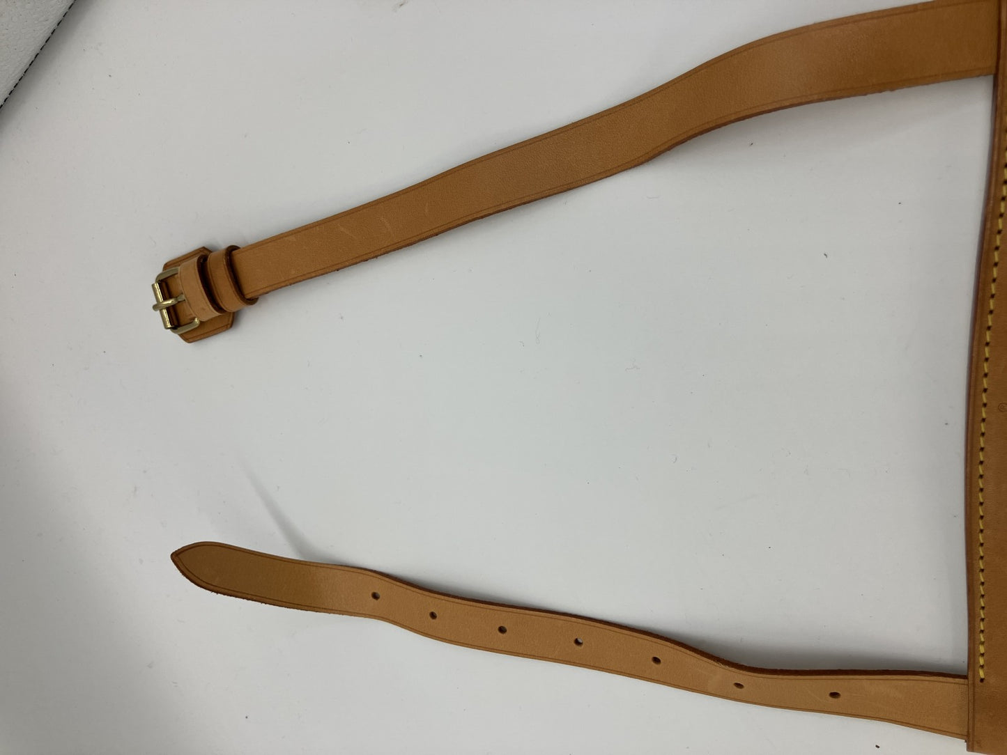 LOUIS VUITTON Leather Strap Natural Vachetta Bag Holder Strap 62cm Made in France
