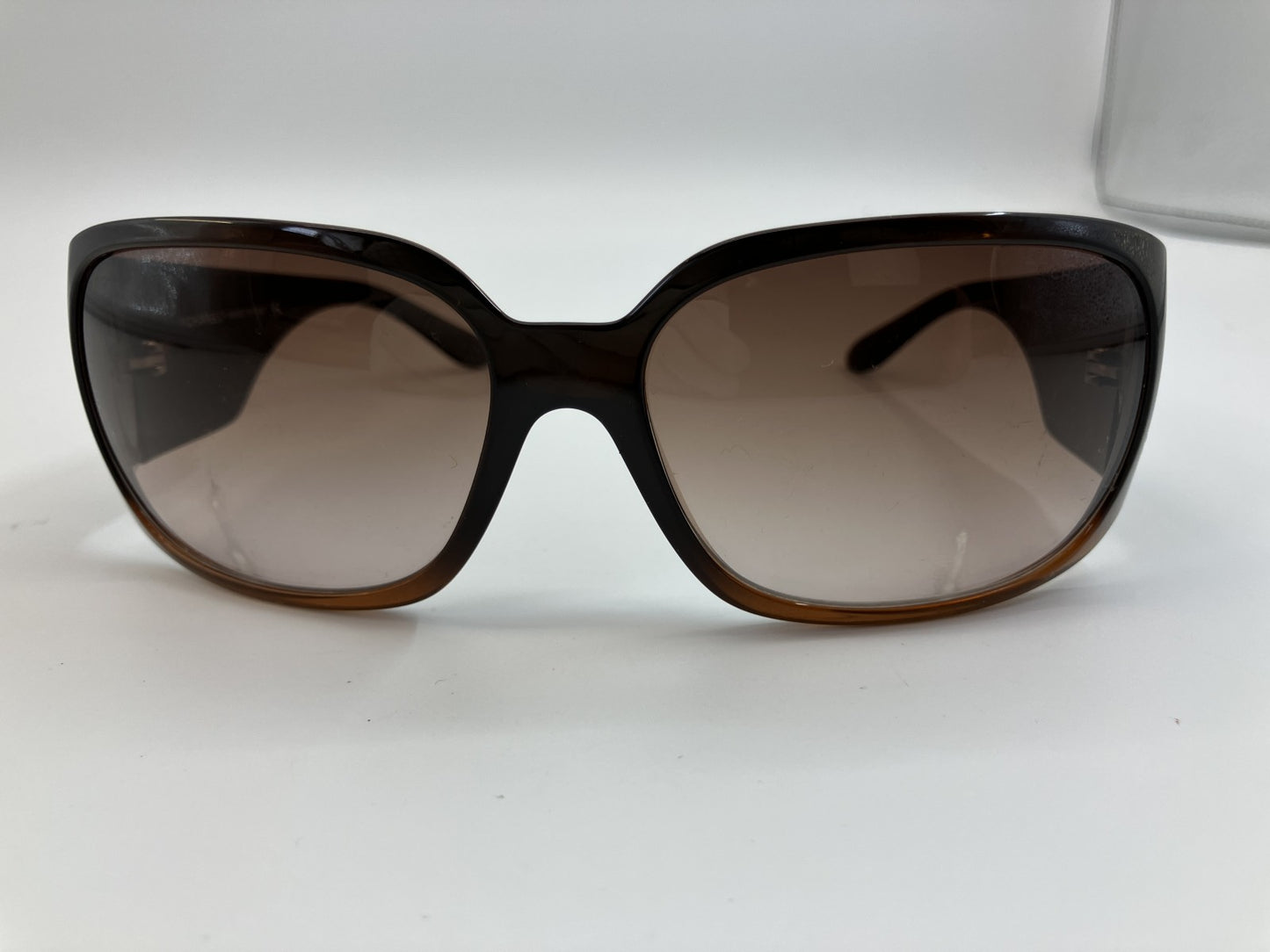 CHANEL 5808-B C.830/13 Sunglasses 64mm Brown Gradient Italy Rhinestone Logo