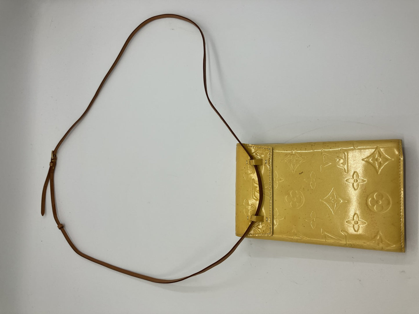 Louis Vuitton Monogram Vernis Walker Shoulder Bag Yellow VI0979 Auth