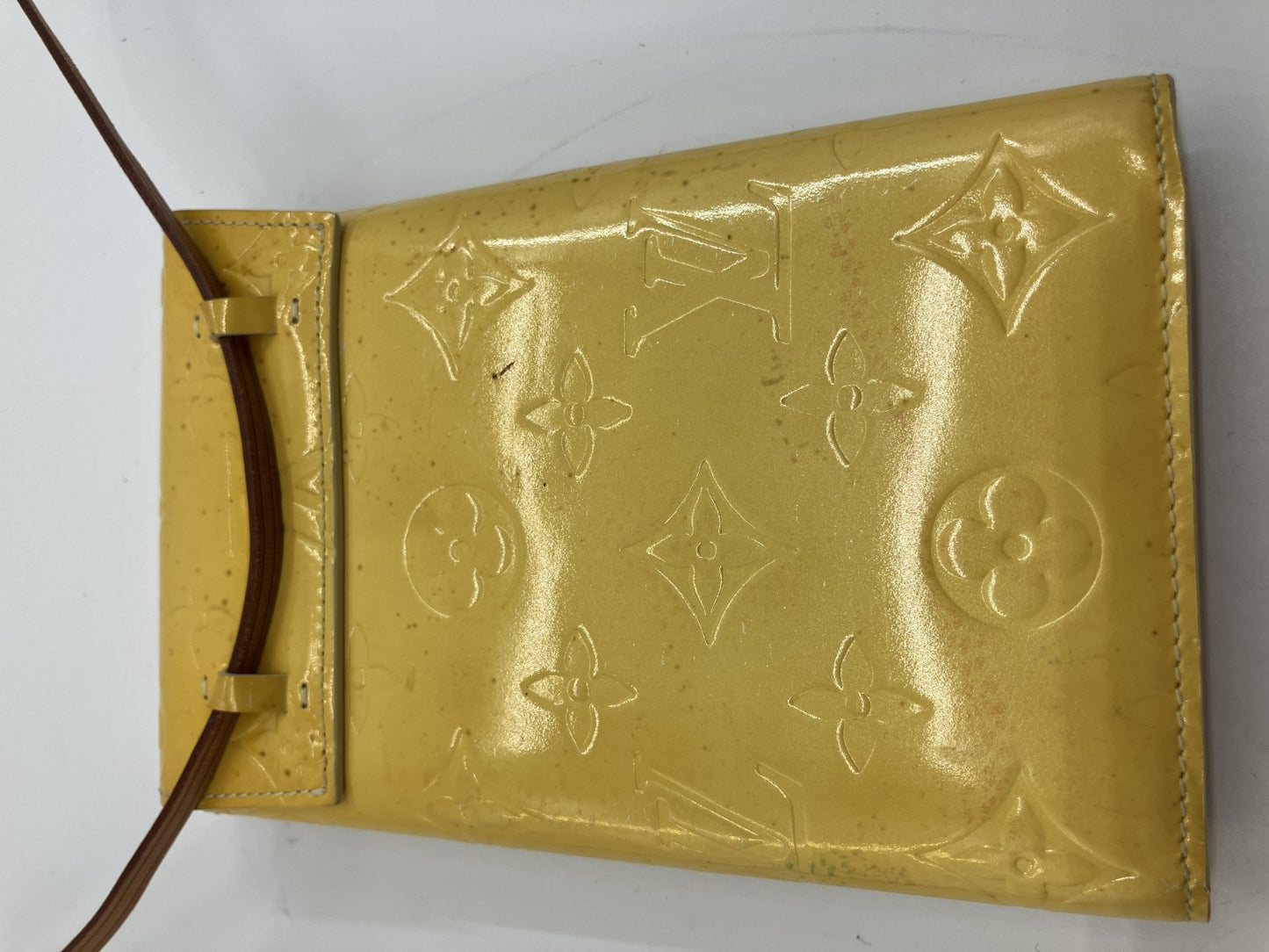 Louis Vuitton Monogram Vernis Walker Shoulder Bag Yellow VI0979 Auth