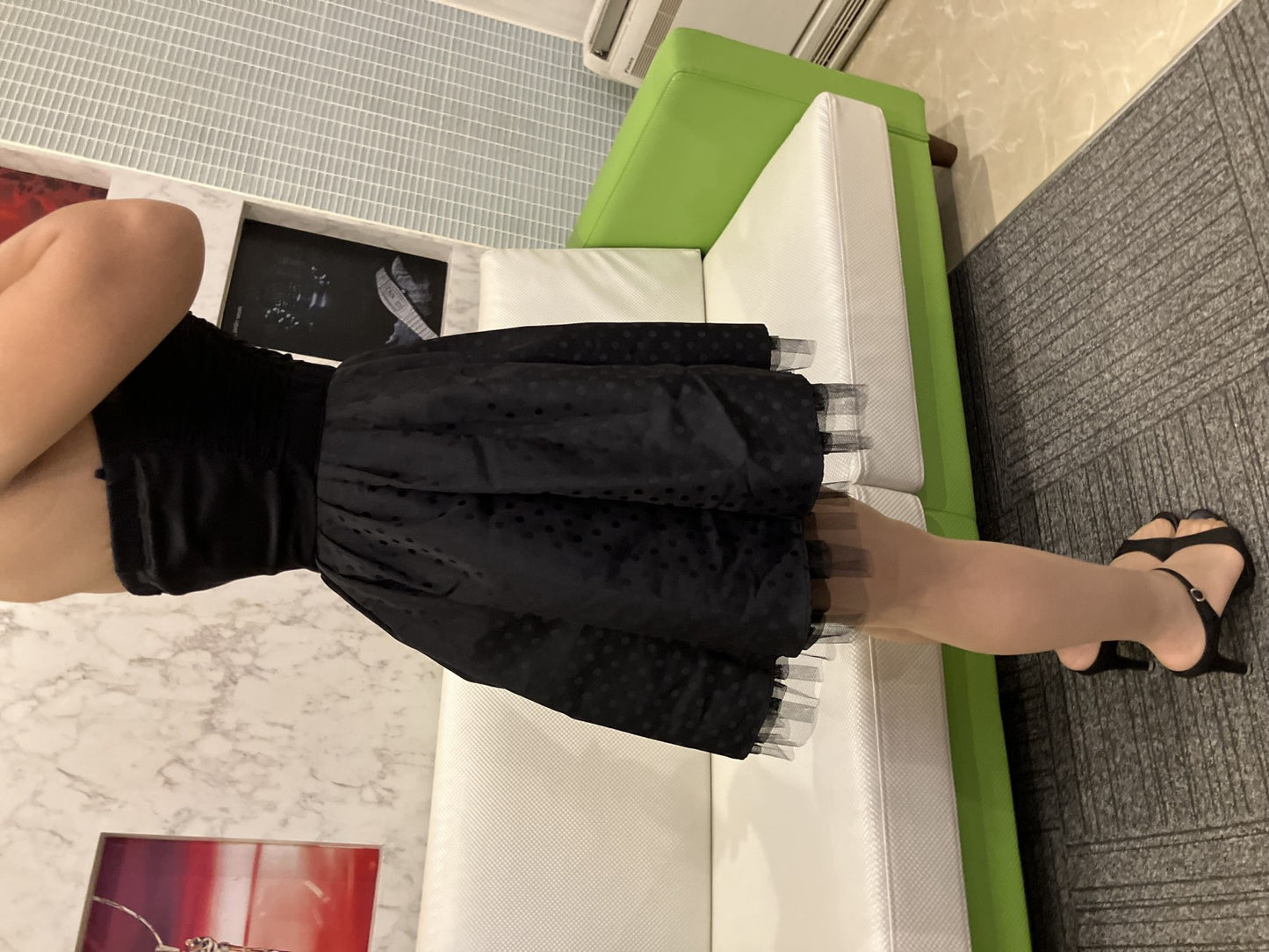 In good condition, tried on only, LENTILLE Luxe halter dress, black, with jewels, size 9A-M, made in Japan, retail price 36,000 yen,