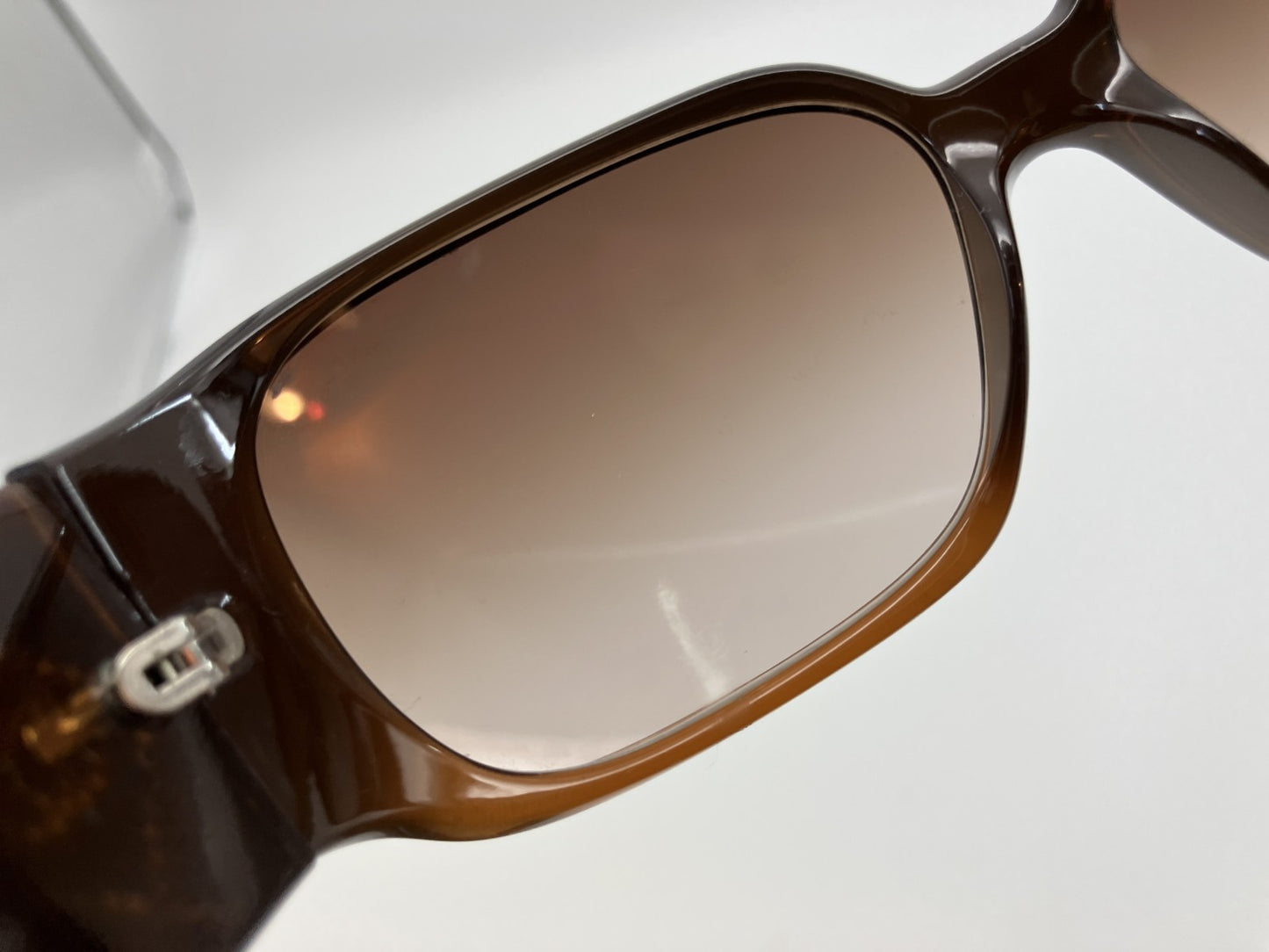 CHANEL 5808-B C.830/13 Sunglasses 64mm Brown Gradient Italy Rhinestone Logo