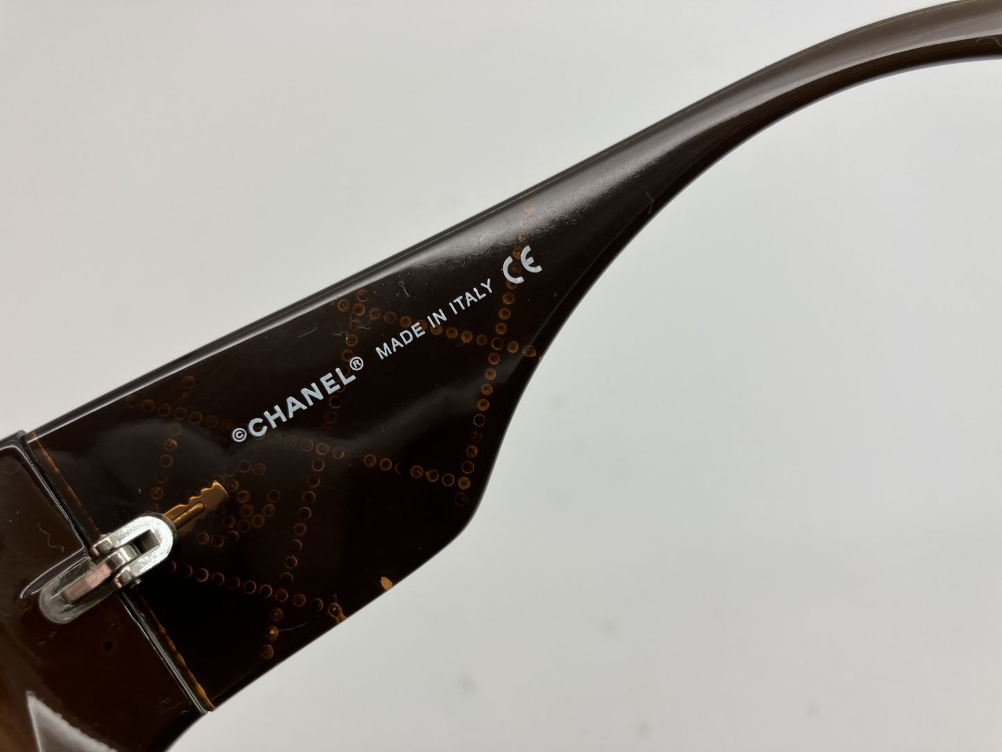 CHANEL 5808-B C.830/13 Sunglasses 64mm Brown Gradient Italy Rhinestone Logo