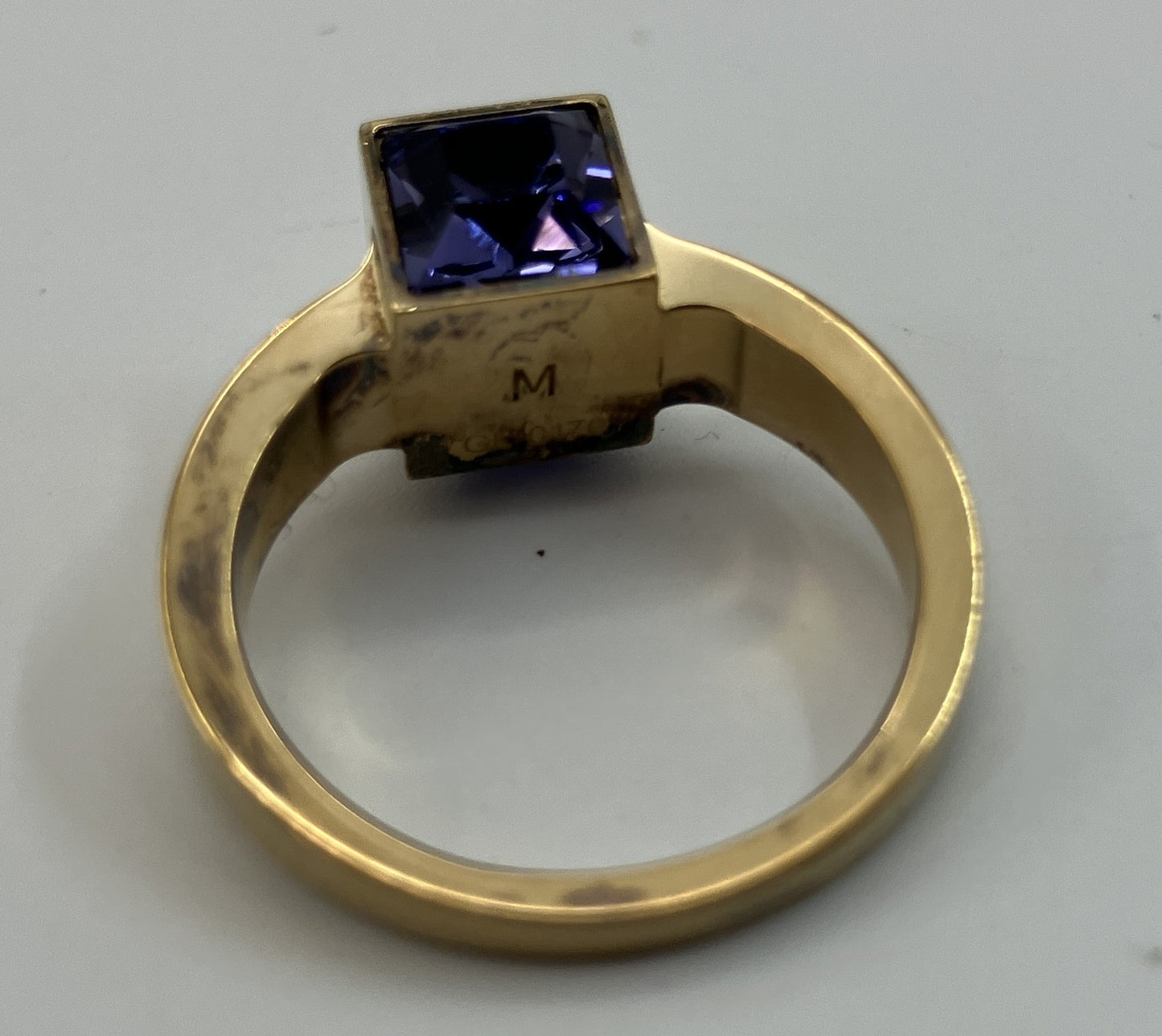 LOUIS VUITTON Gamble Ring Gold Tone Size JP11 US5.5-6 EU51-52 Purple Stone