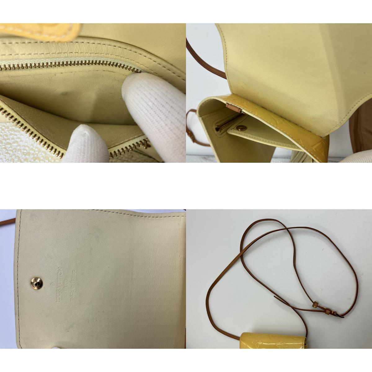 Louis Vuitton Monogram Vernis Walker Shoulder Bag Yellow VI0979 Auth