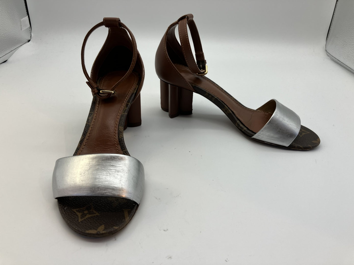 LOUIS VUITTON Monogram Sandals (EU 36)(JP 22.9cm)(US 6)(9.02 inch) Heel 5.5cm Free Shipping 