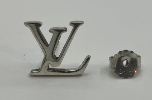 Louis Vuitton Logo Earring with Non-Original Silver 925 Backing