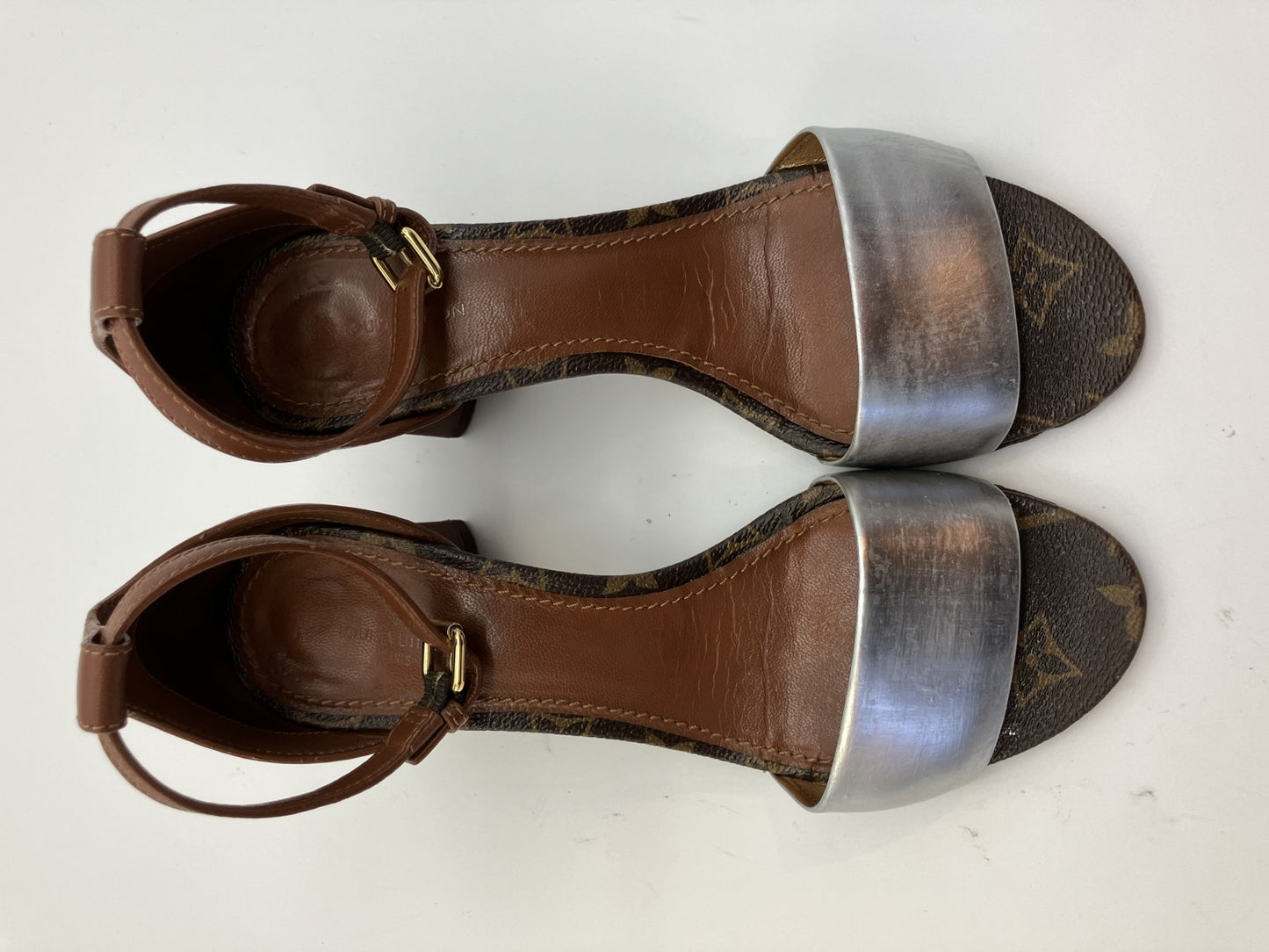 LOUIS VUITTON Monogram Sandals (EU 36)(JP 22.9)(US 6)(9.02 inch) Heel 5.5cm