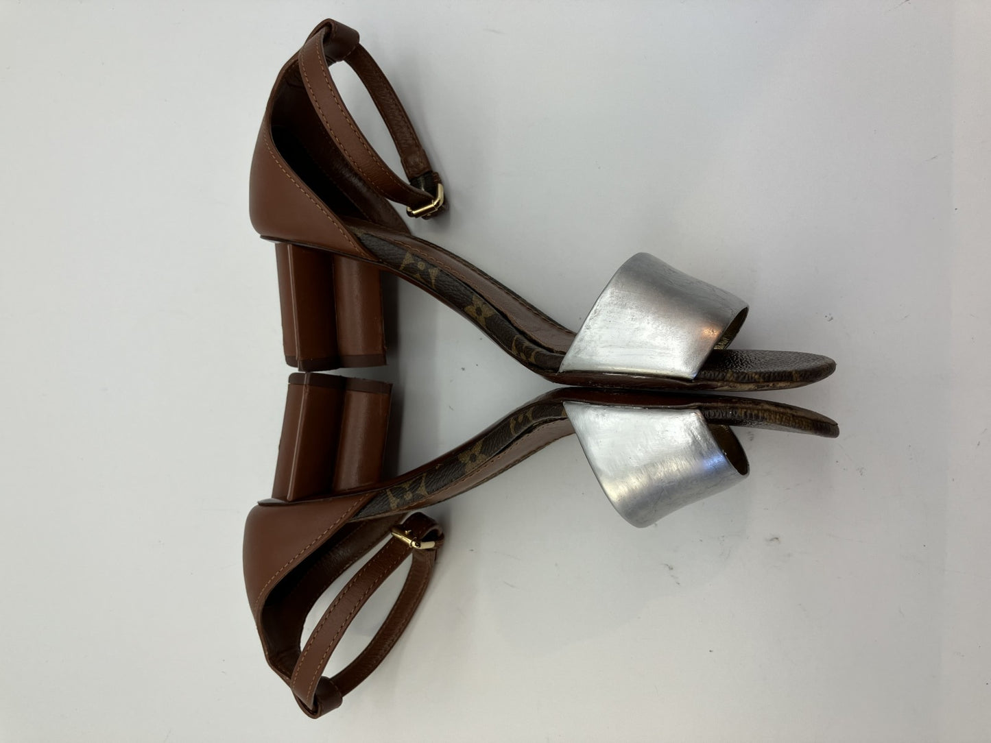 LOUIS VUITTON Monogram Sandals (EU 36)(JP 22.9cm)(US 6)(9.02 inch) Heel 5.5cm Free Shipping 