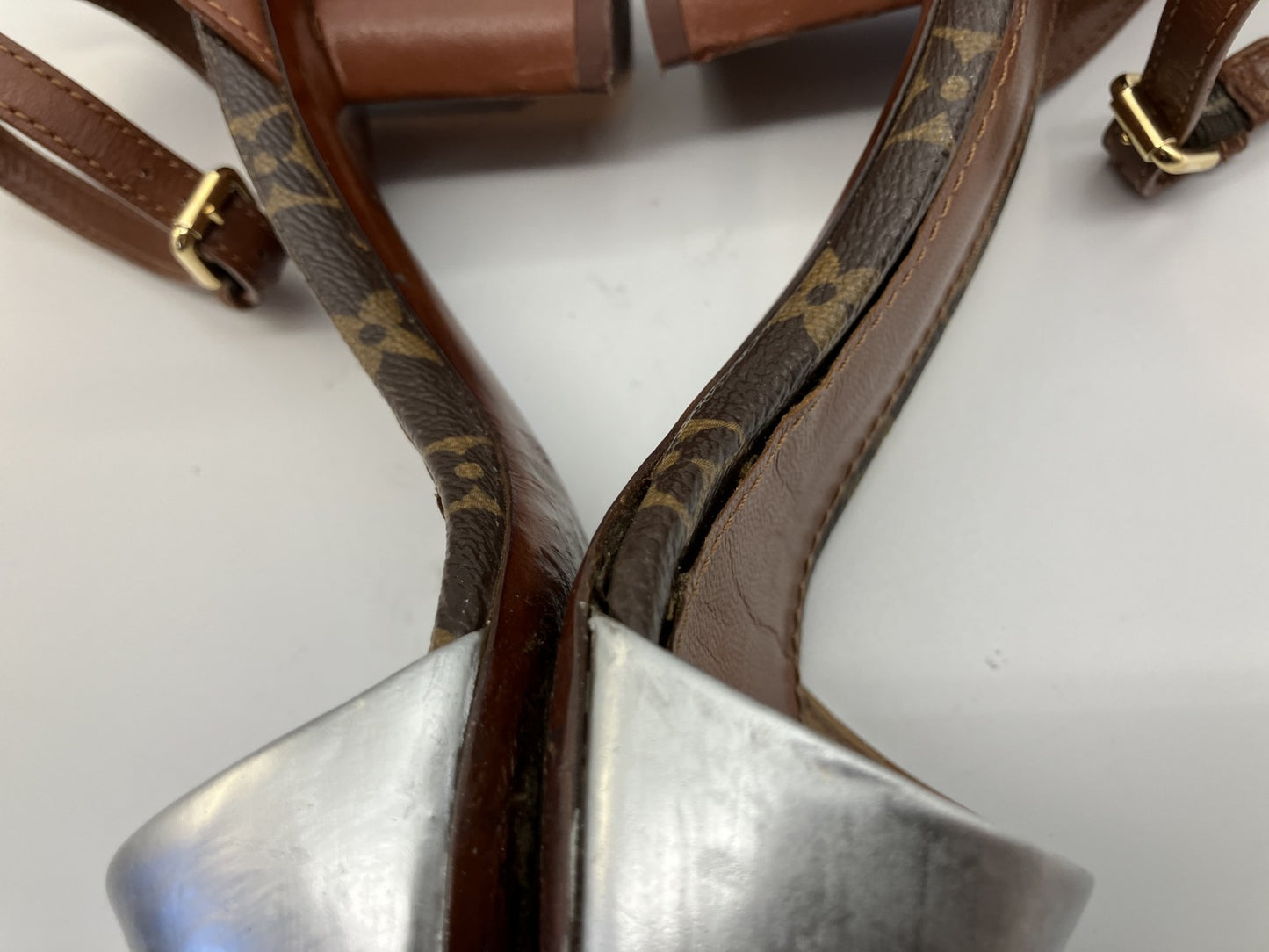 LOUIS VUITTON Monogram Sandals (EU 36)(JP 22.9cm)(US 6)(9.02 inch) Heel 5.5cm Free Shipping 