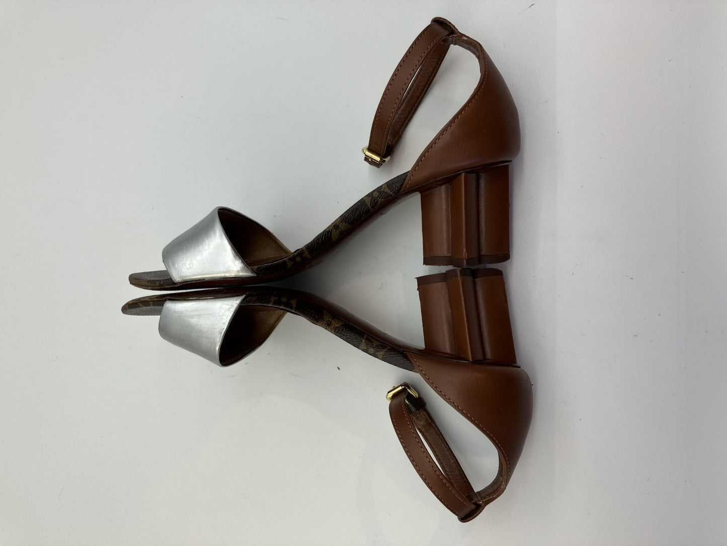 LOUIS VUITTON Monogram Sandals (EU 36)(JP 22.9cm)(US 6)(9.02 inch) Heel 5.5cm Free Shipping 