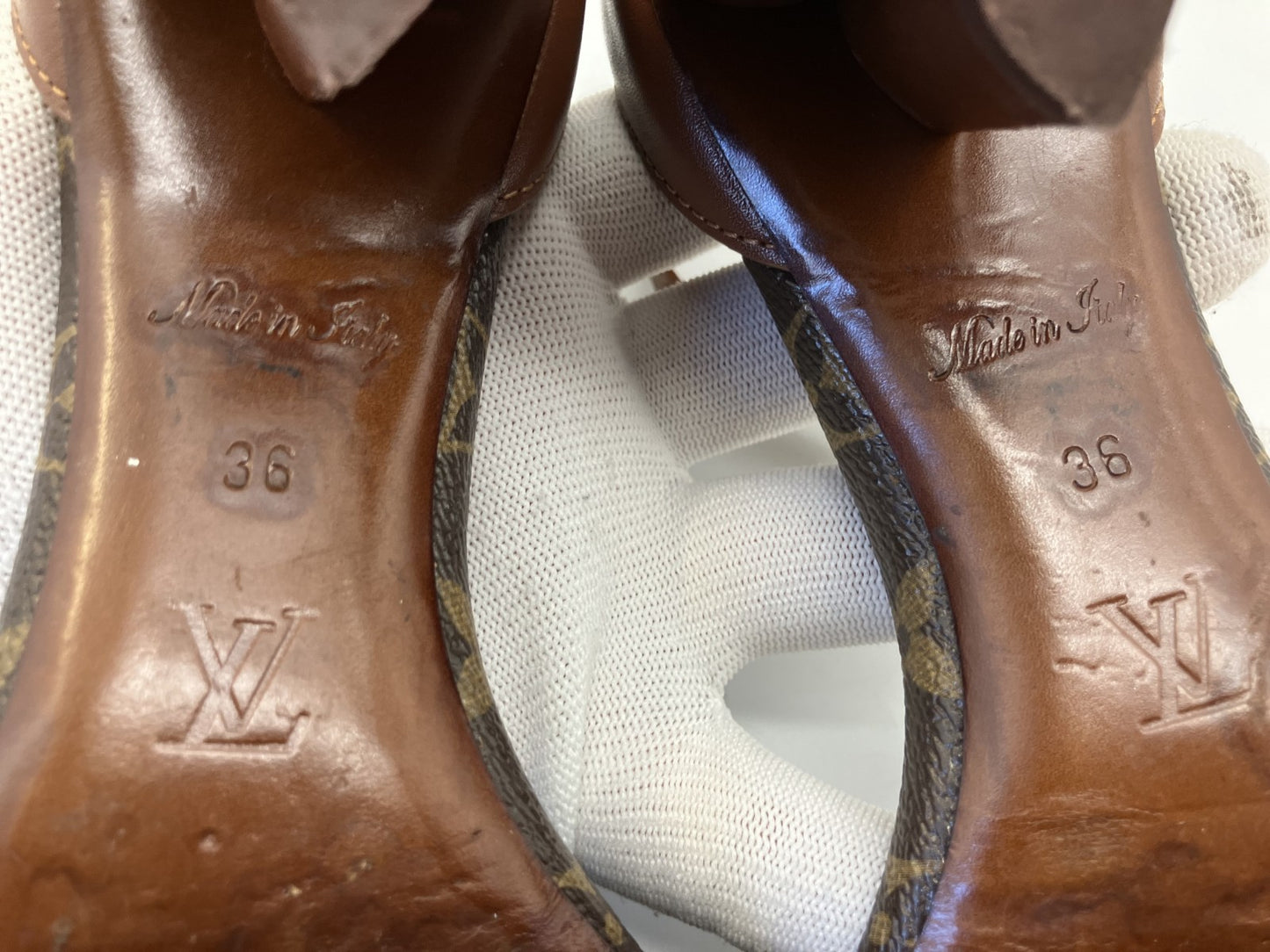 LOUIS VUITTON Monogram Sandals (EU 36)(JP 22.9cm)(US 6)(9.02 inch) Heel 5.5cm Free Shipping 