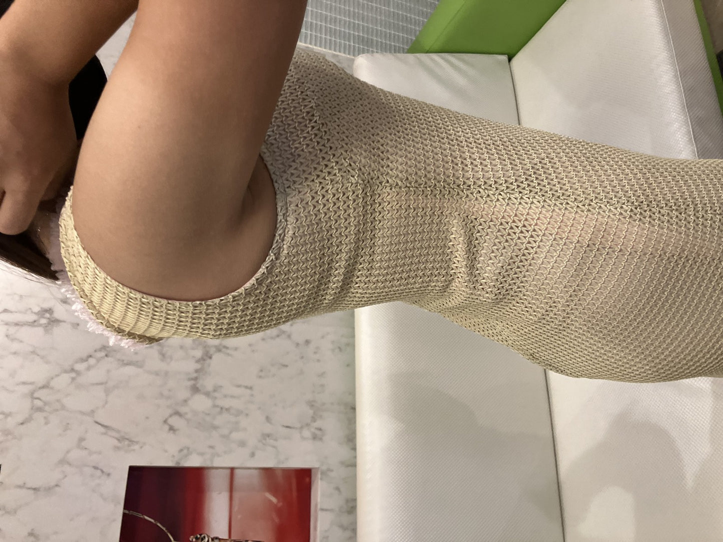 TOCCA One-piece dress, beige brown, sleeveless, pink lining, size 4, total length around 43.3",