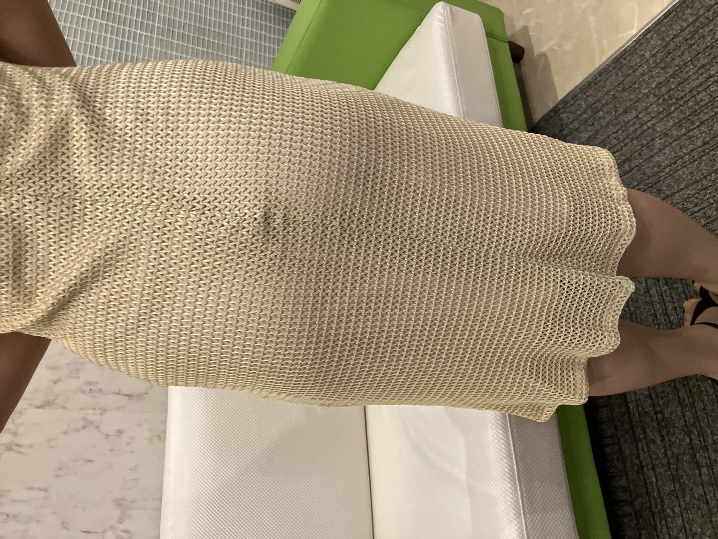 TOCCA One-piece dress, beige brown, sleeveless, pink lining, size 4, total length around 43.3",