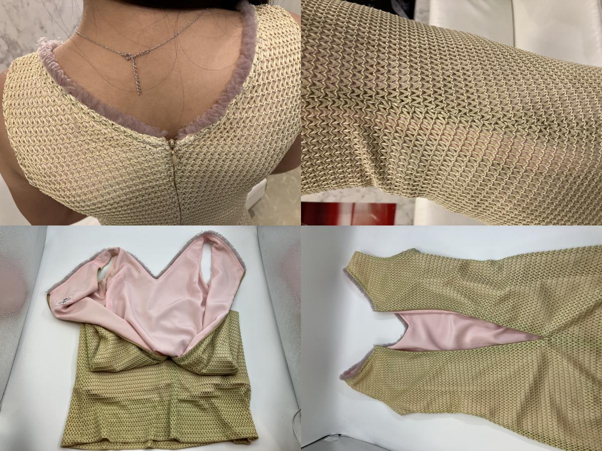 TOCCA One-piece dress, beige brown, sleeveless, pink lining, size 4, total length around 43.3",