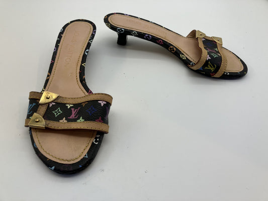 LOUIS VUITTON Monogram 244061332 Multicolor (EU 34.5) (US 5) (JP 22.1cm) (8.70 inch) Noir Mules Free Shipping 