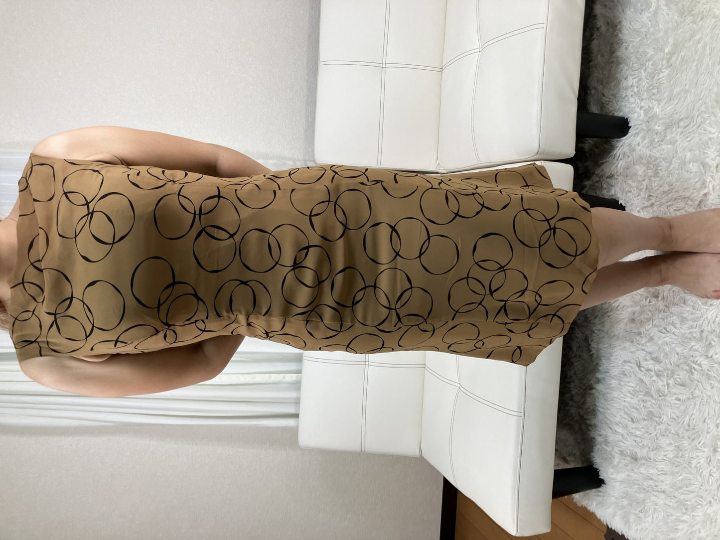 NEXTO by MAMMINA Dress Size 36 Brown Black Circle Pattern Japan Made