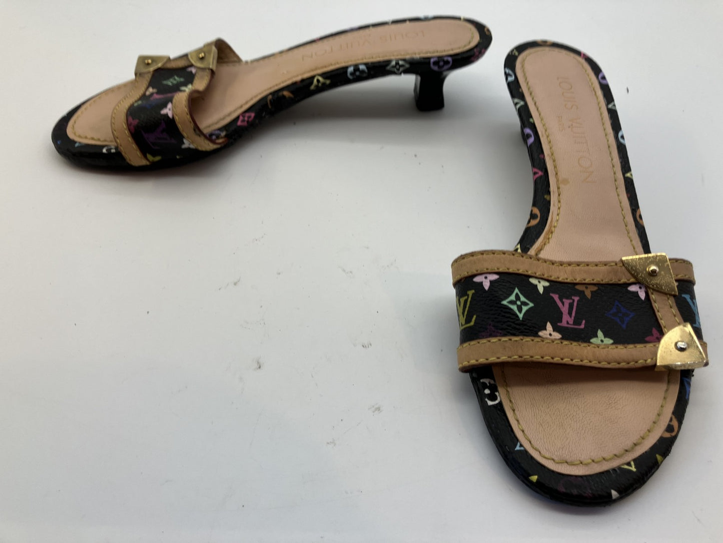 LOUIS VUITTON Monogram 244061332 Multicolor (EU 34.5)(US 5)(JP 22.1cm)(8.70 inch) Noir Mules縲