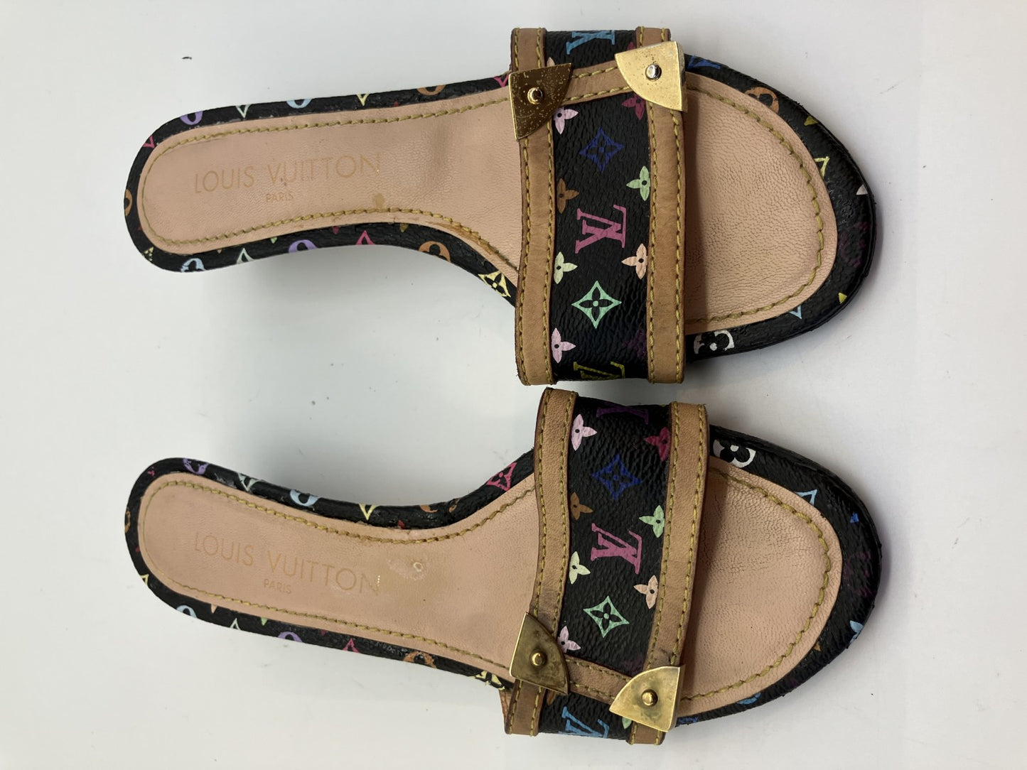 LOUIS VUITTON Monogram 244061332 Multicolor (EU 34.5) (US 5) (JP 22.1cm) (8.70 inch) Noir Mules Free Shipping 