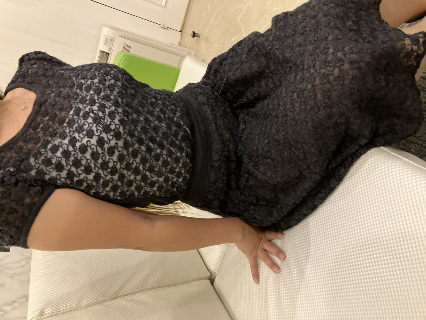 Rene set up, see-through, sheer, black, size 34 (fitting model image included),