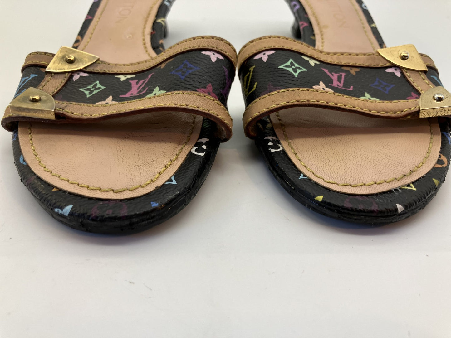 LOUIS VUITTON Monogram 244061332 Multicolor (EU 34.5) (US 5) (JP 22.1cm) (8.70 inch) Noir Mules Free Shipping 