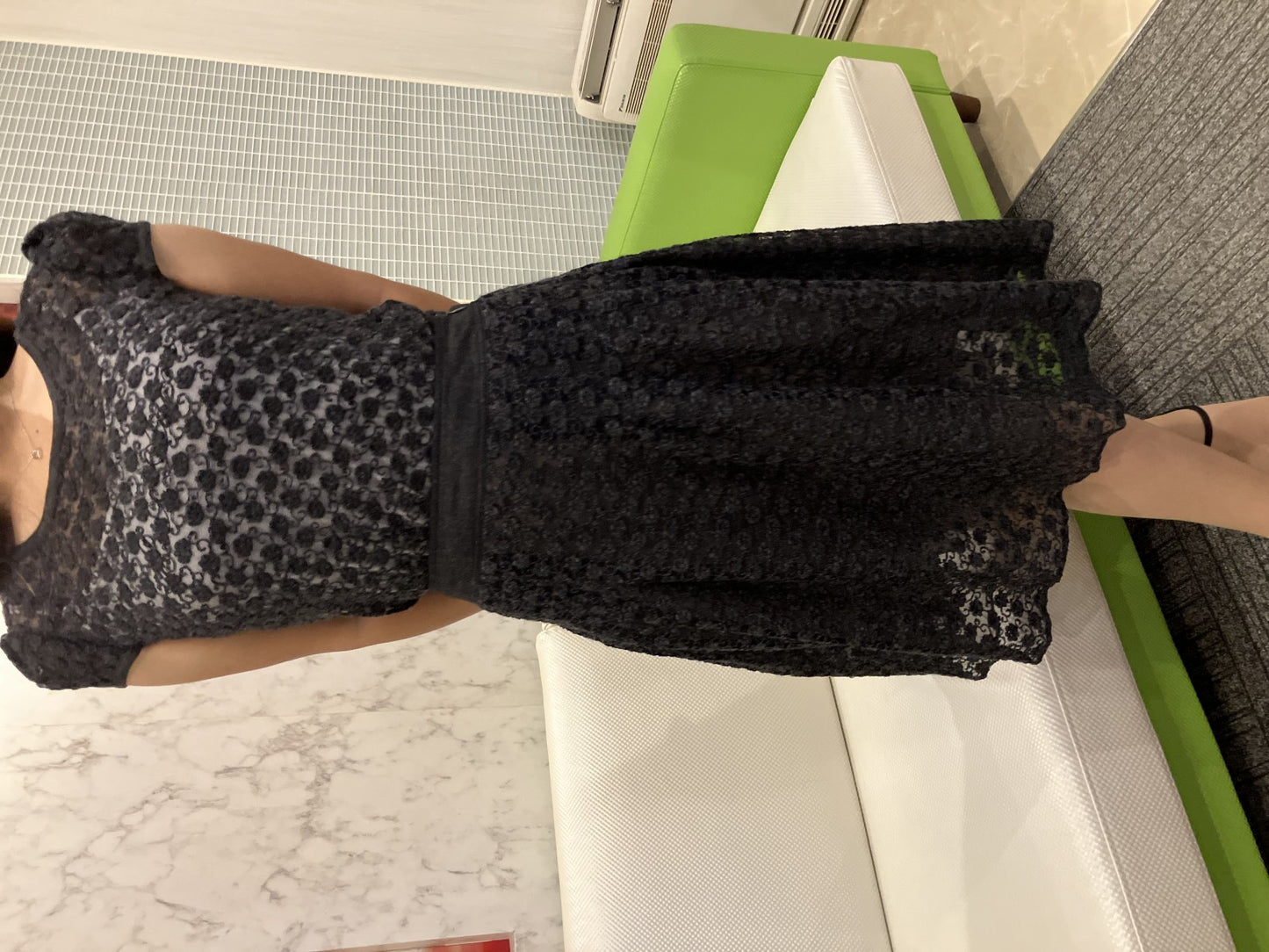 Rene set up, see-through, sheer, black, size 34 (fitting model image included),