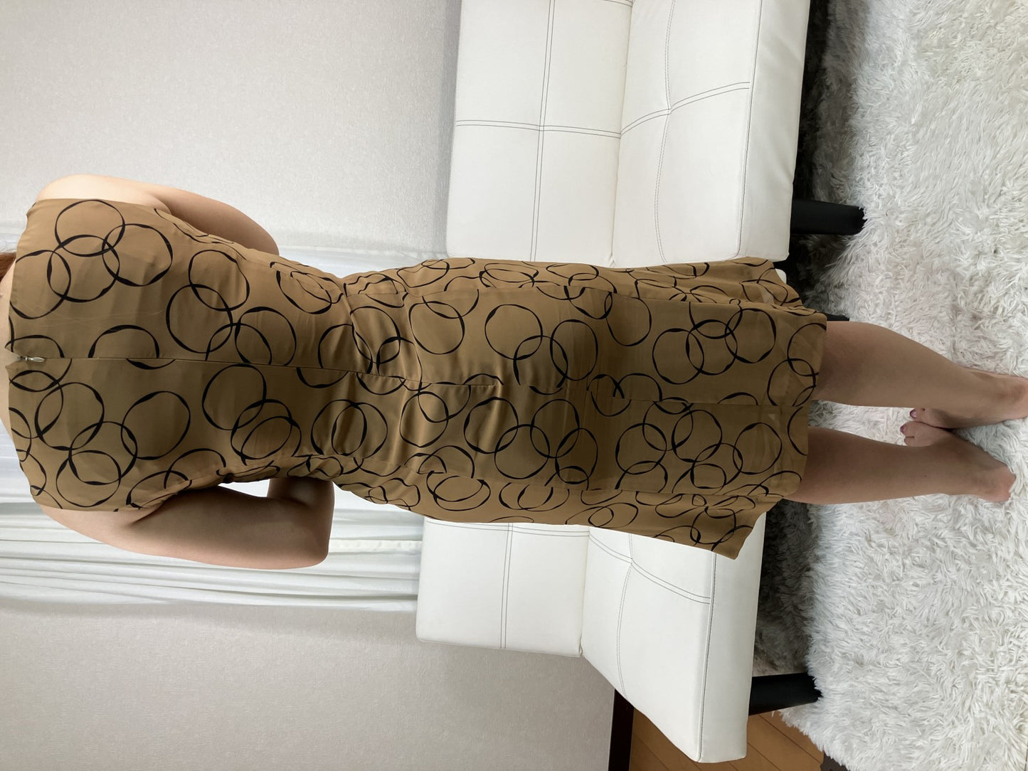 NEXTO by MAMMINA Dress Size 36 Brown Black Circle Pattern Japan Made
