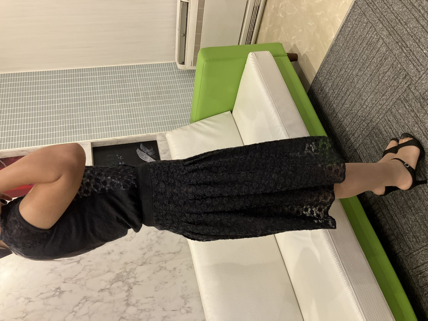 Rene set up, see-through, sheer, black, size 34 (fitting model image included),