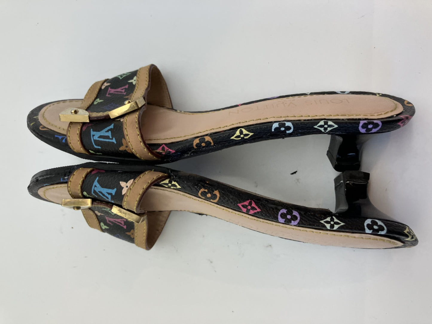 LOUIS VUITTON Monogram 244061332 Multicolor (EU 34.5) (US 5) (JP 22.1cm) (8.70 inch) Noir Mules Free Shipping 