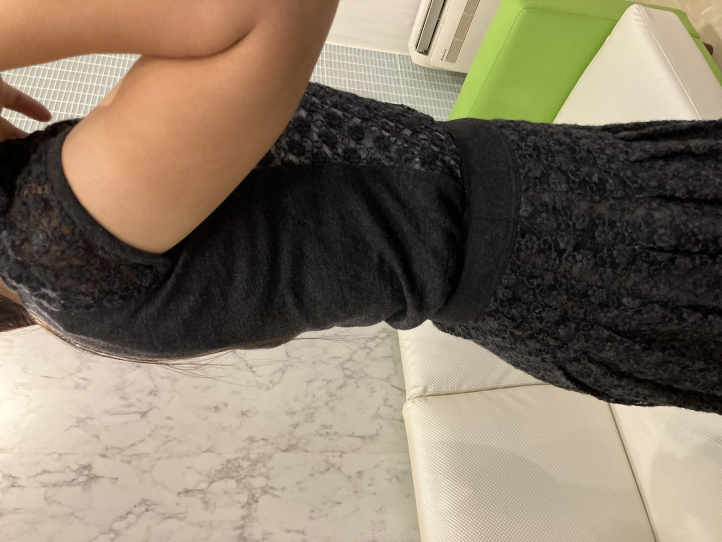 Rene set up, see-through, sheer, black, size 34 (fitting model image included),