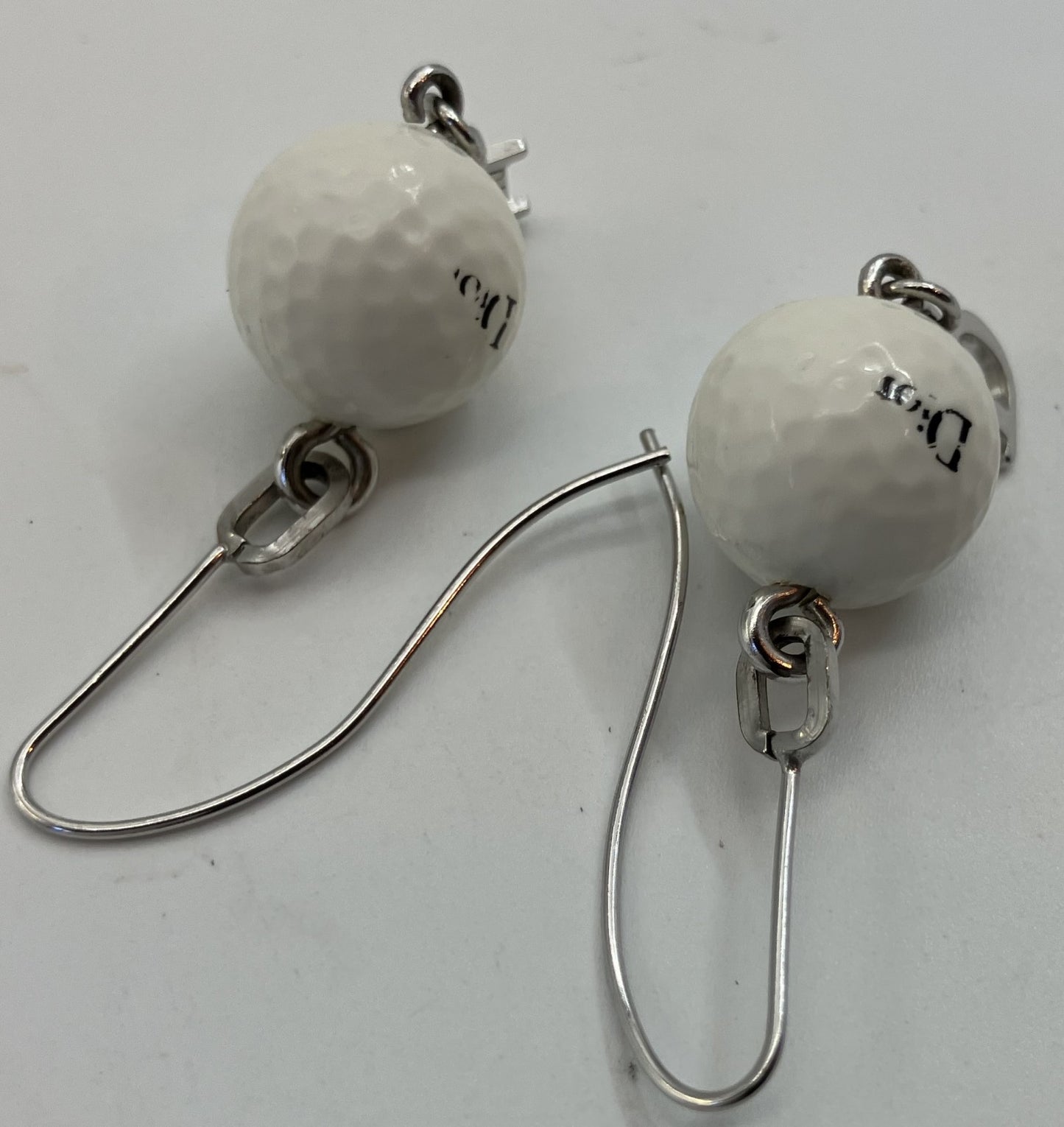 Christian Dior earrings, white and silver, free shipping 