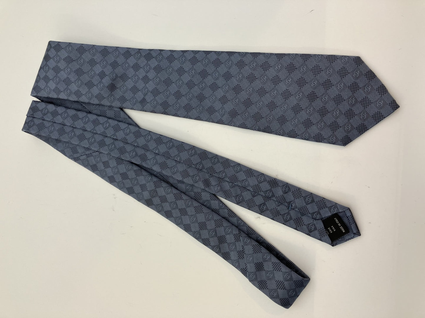 Chanel Coco Mark 20P Necktie Width 8 cm (3.15 inch) Silk Blue