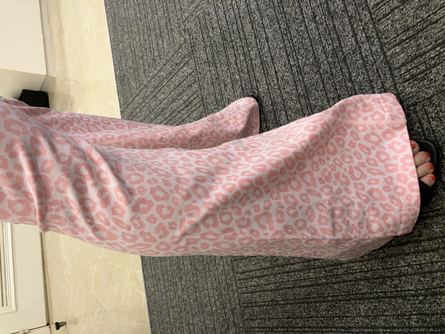 Purple Leopard Jumpsuit Catsuit Halter Cross Back Open Back Flare Leg Pads M