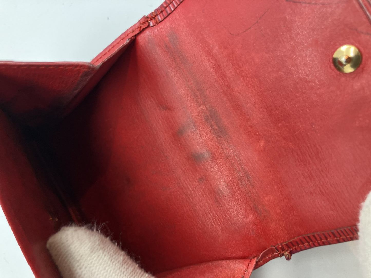 Louis Vuitton Epi Trifold Wallet Portecarte Credit Red M63487