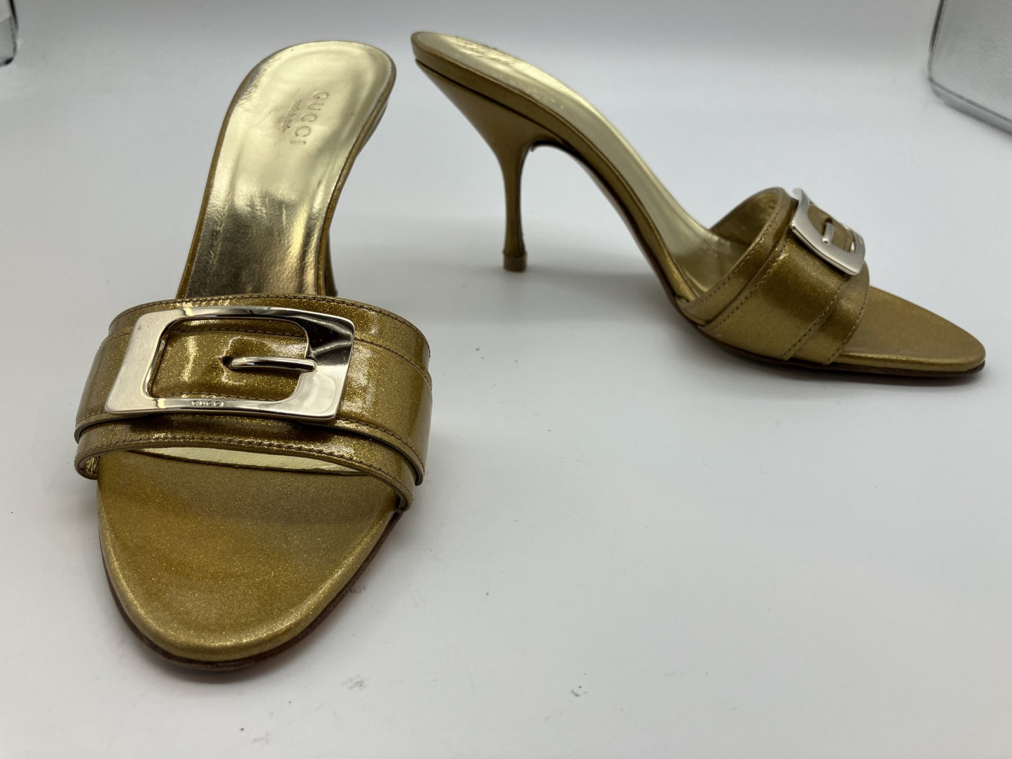 GUCCI Heel Pumps Gold (JP 22.5cm)(US 5.5)(8.86 inch)(EU 35.5)