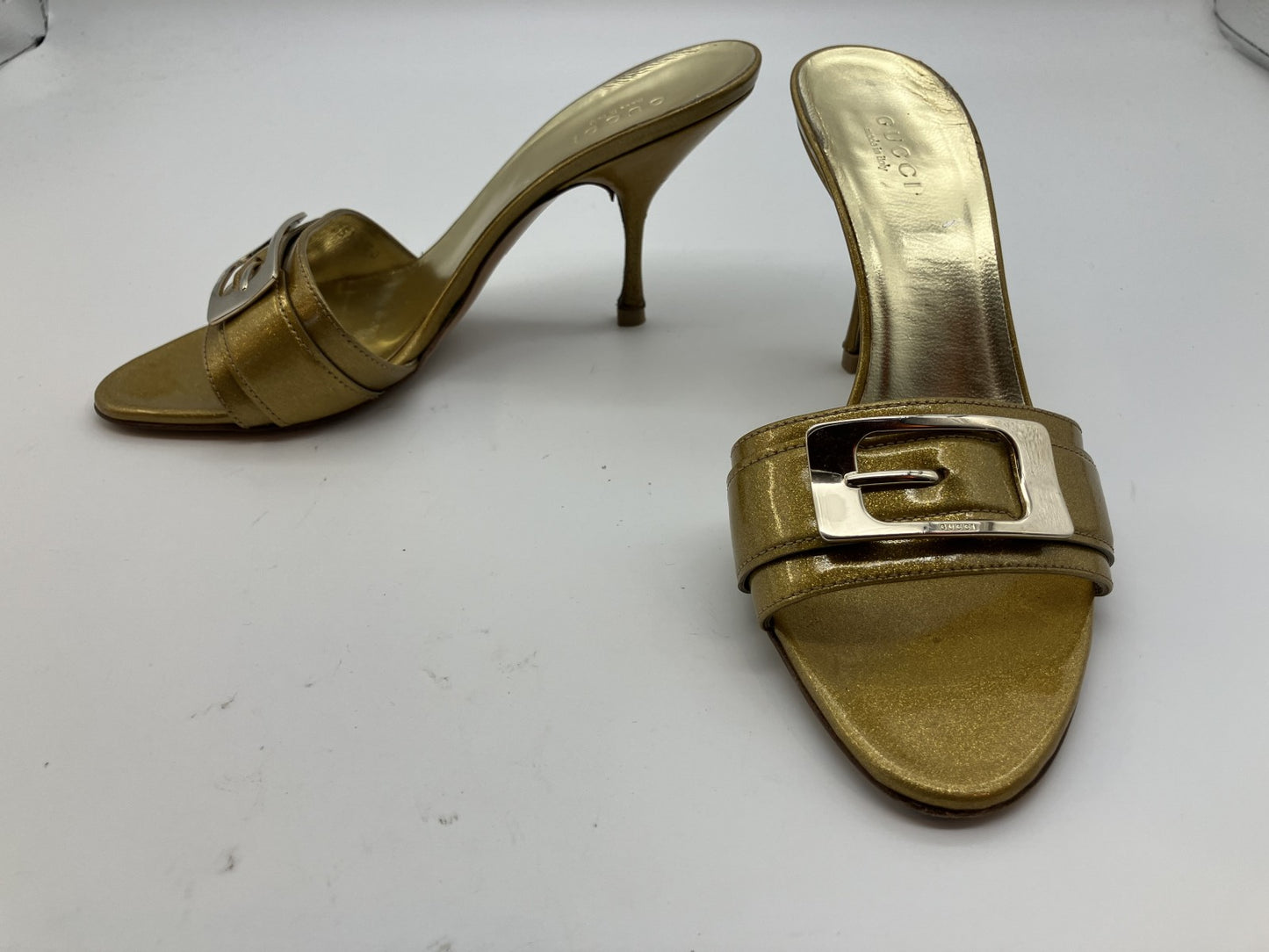 GUCCI Heel Pumps Gold (JP 22.5cm)(US 5.5)(8.86 inch)(EU 35.5)