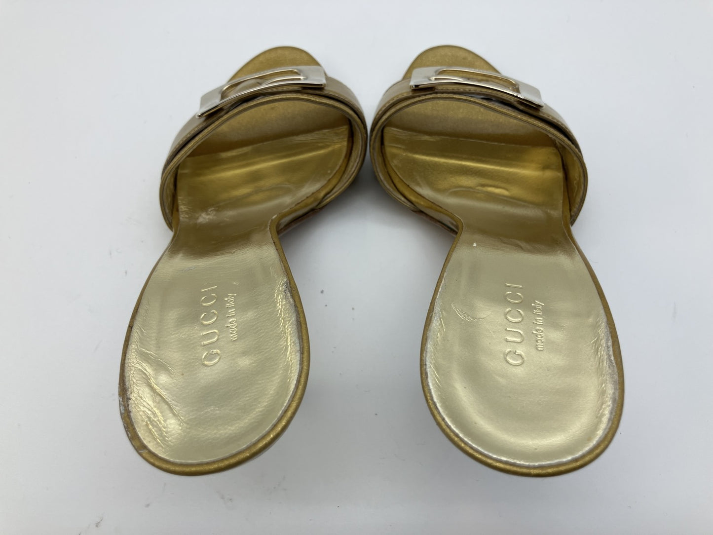 GUCCI Heel Pumps Gold (JP 22.5cm)(US 5.5)(8.86 inch)(EU 35.5)