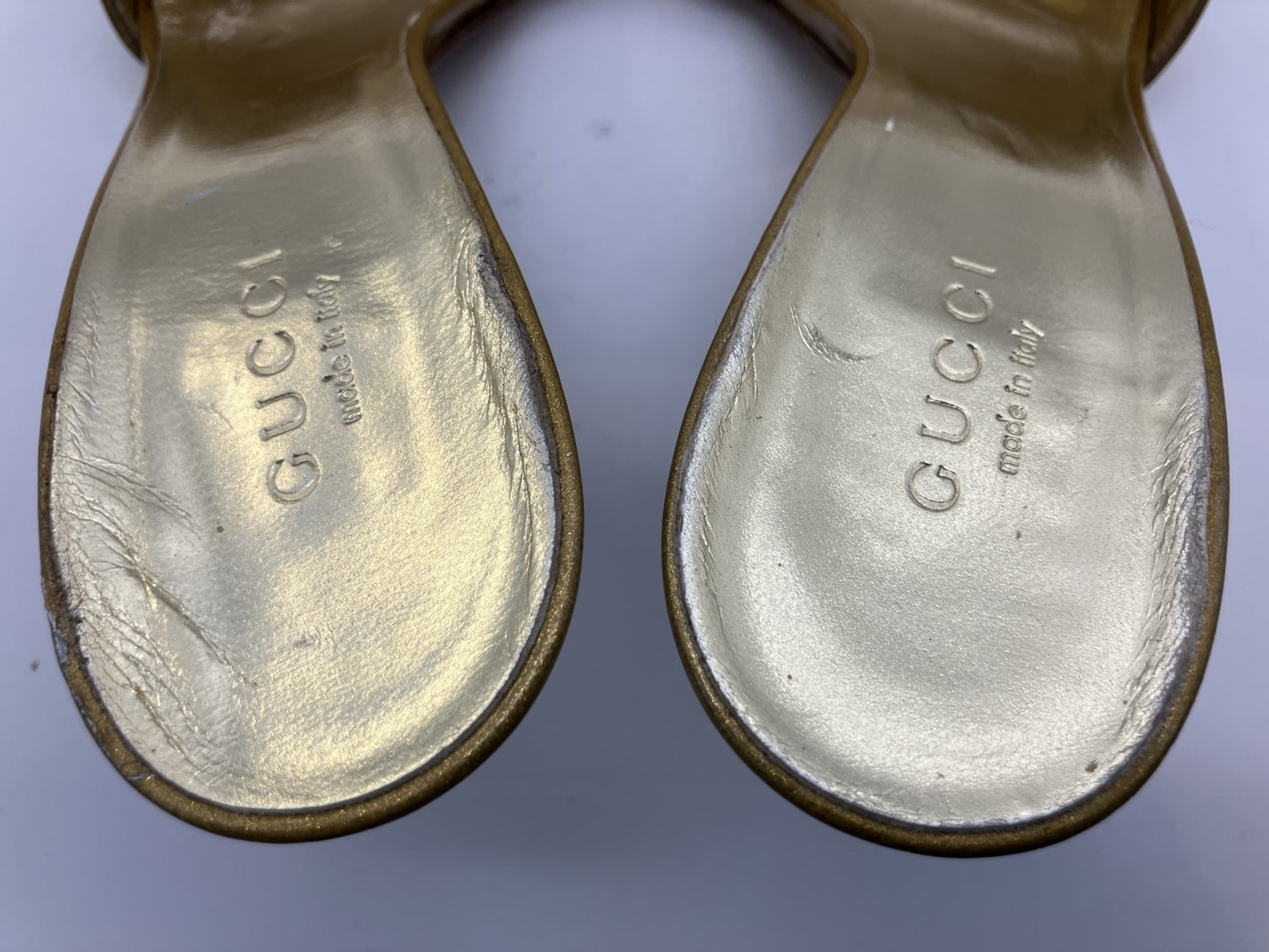 GUCCI Heel Pumps Gold (JP 22.5cm)(US 5.5)(8.86 inch)(EU 35.5)