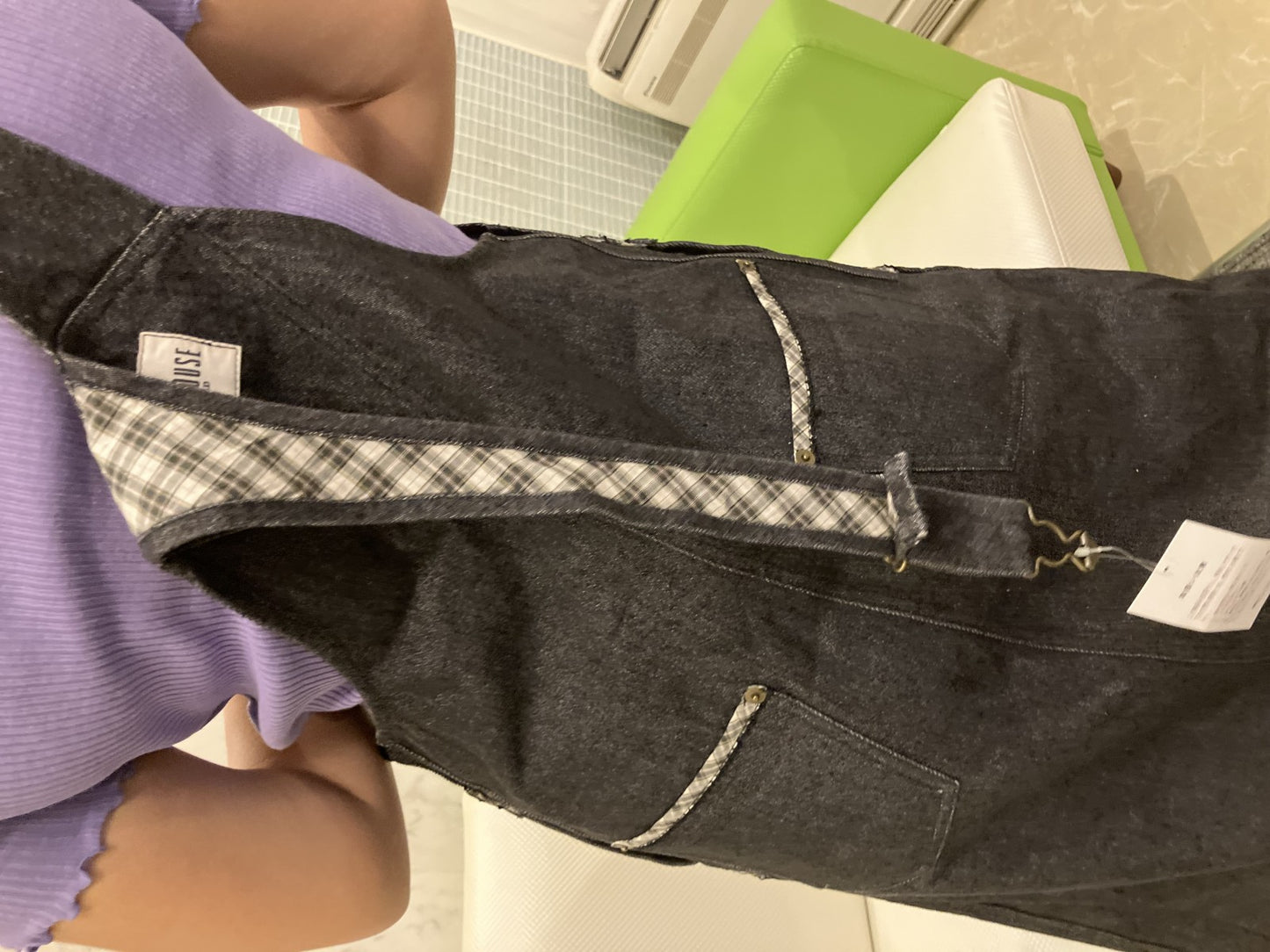 Pink House Black Denim Dress with Tags, Like New & Short Sleeve Top Set, Women's, Long Length, Black, Classical Coordination, , Used