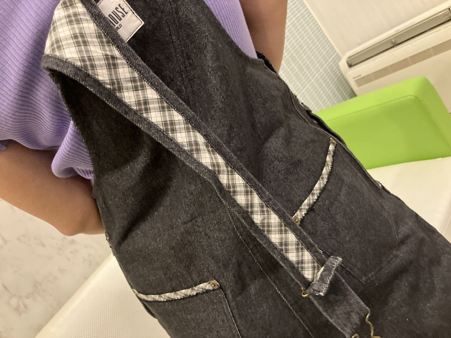 Pink House Black Denim Dress with Tags, Like New & Short Sleeve Top Set, Women's, Long Length, Black, Classical Coordination, , Used