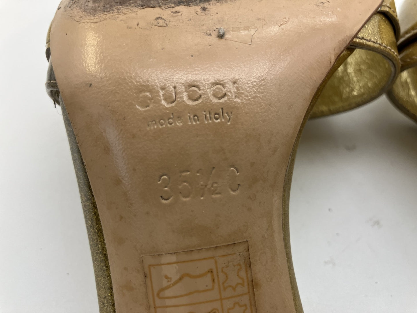 GUCCI Heel Pumps Gold (JP 22.5cm)(US 5.5)(8.86 inch)(EU 35.5)