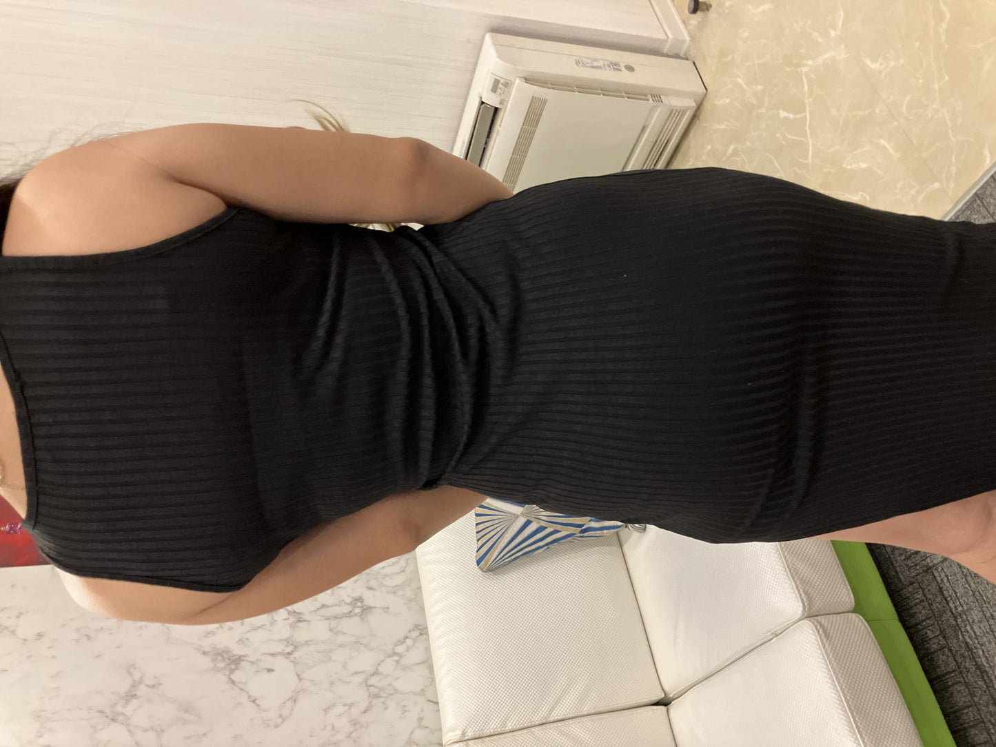 ANAP Rib Knit Sleeveless Dress, Black, Size F, Slit