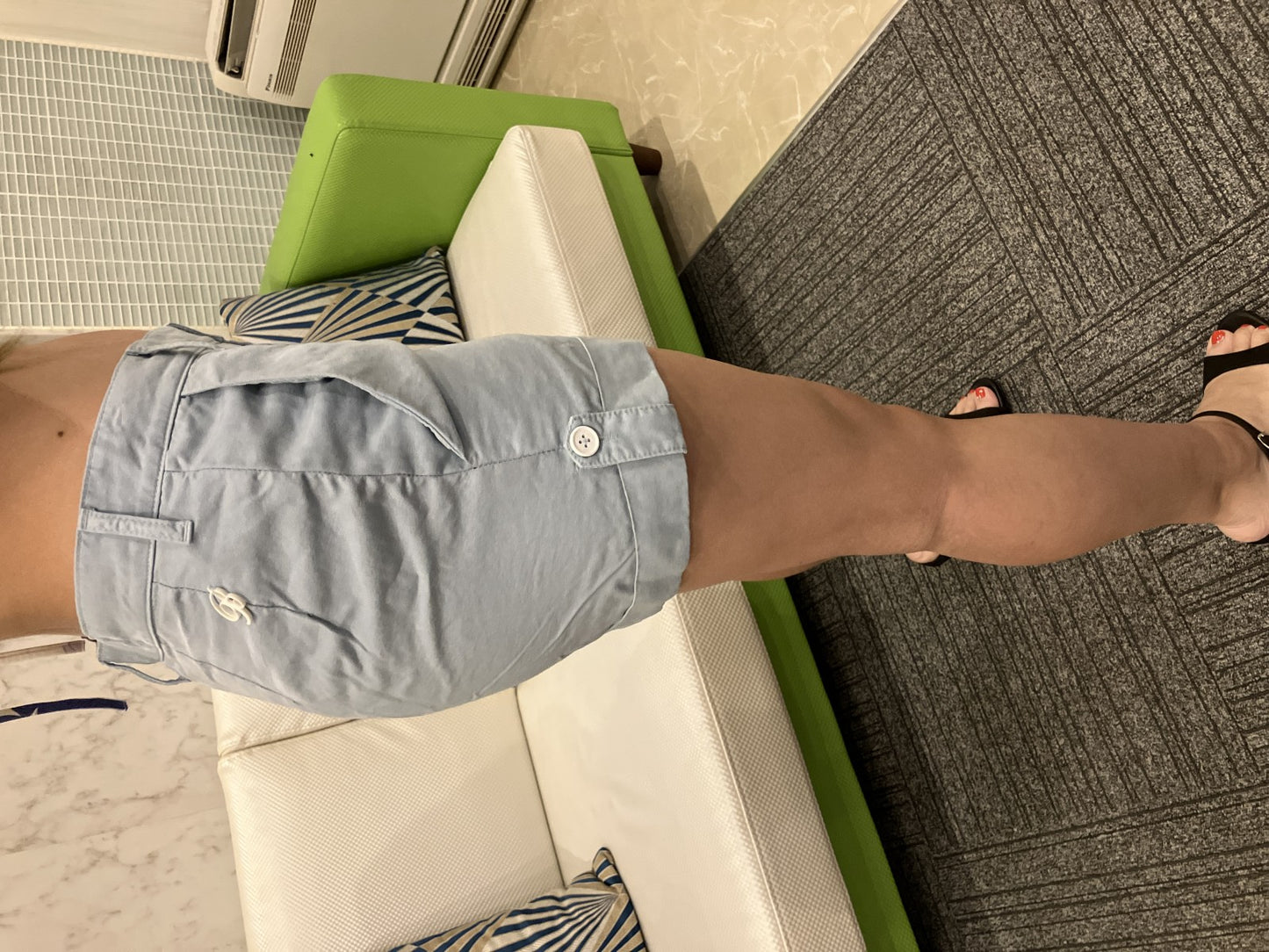 Blumarine Logo Cotton Shorts Light Blue Made in Italy IT40 / D34 Cuffed Hem Women’s