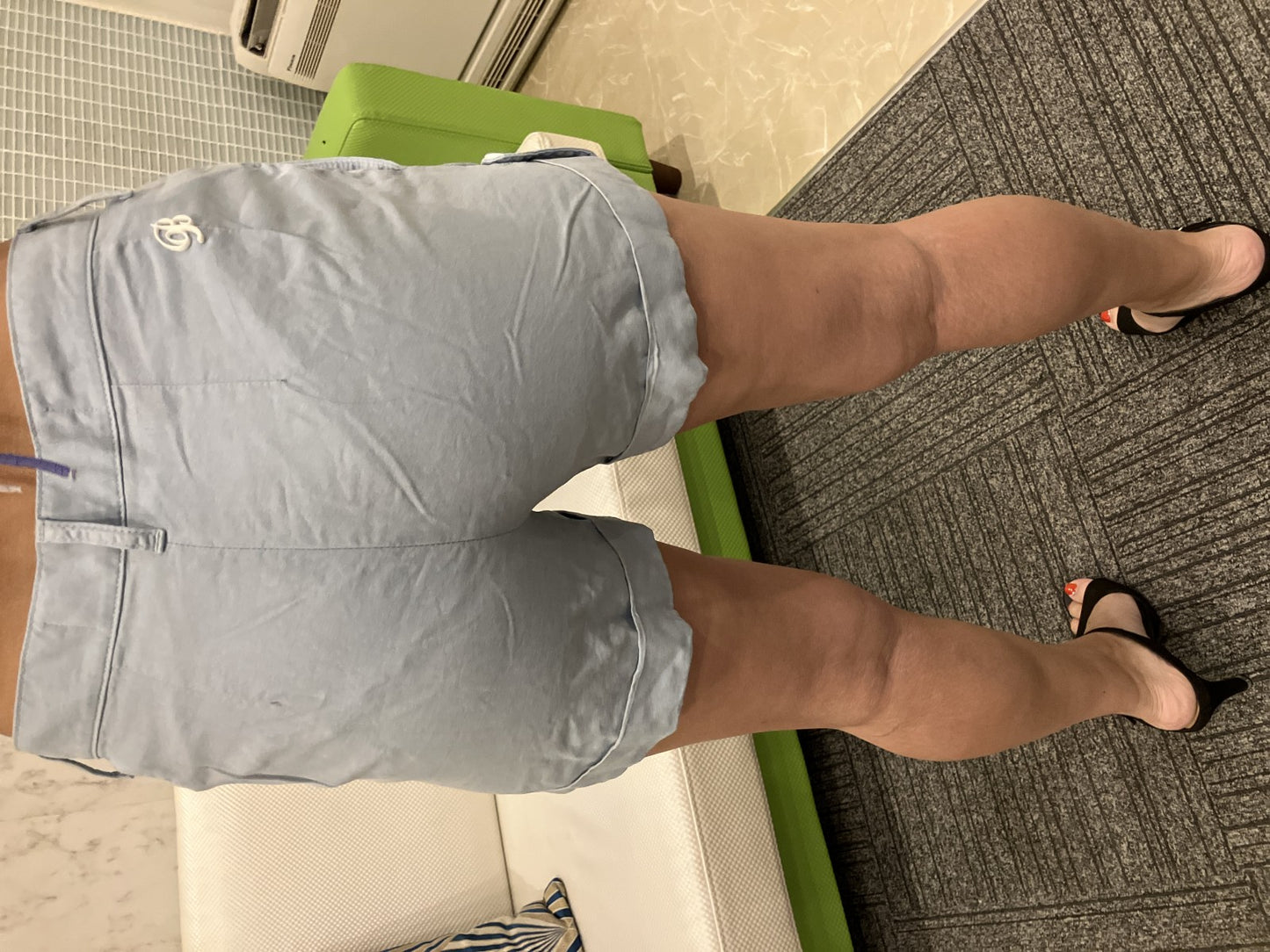 Blumarine Logo Cotton Shorts Light Blue Made in Italy IT40 / D34 Cuffed Hem Women’s