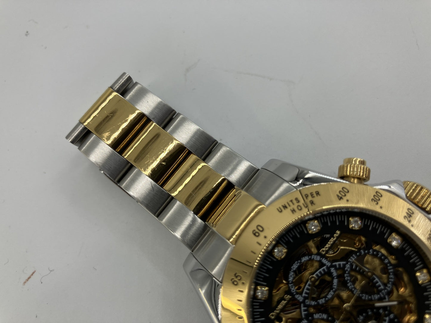 Daniel & Douglas DD8802 Automatic Skeleton Watch Gold Silver Mens